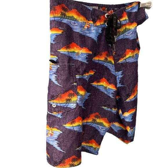 Aloha Board Shorts Mens 30‎ Swim Trunks Surf Tropical Vacation Beach Hawaiian - Picture 5 of 11